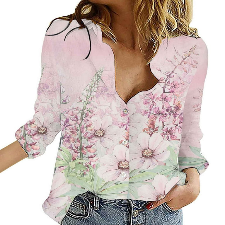 CYMMPU Plus Size Tops Fashion Spring Clothes for Women 2023 Floral
