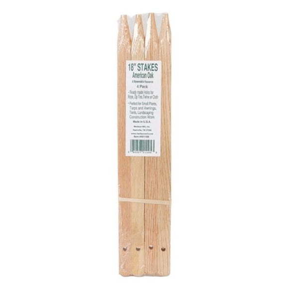 Madison Mill 401105 18 in. Oak Landscaping Stakes Wood - 4 Piece