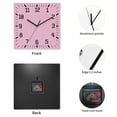 thumbnail image 2 of Pink Wooden Wall Clock Silent Non Ticking, Farmhouse Burlap Solid Pink Color Modern Linen Texture Square Wall Clocks Battery Operated, Decor Clock for Home Office, Living Room, Kitchen, 10 Inch, 2 of 9