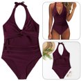 thumbnail image 3 of Body de una pieza para mujer, traje de baño de una pieza con cuello halter, ropa de playa, vacaciones en la playa FLhrweasw Nuevo, 3 of 6