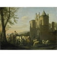 thumbnail image 2 of Gerrit Berckheyde 24x19 Black Ornate Framed Double Matted Museum Art Print Titled: The Main Gate to Egmond Castle (1670 - 1698), 2 of 5