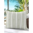 thumbnail image 4 of Outdoor Pillows Waterproof, Sage Green Botanical Throw Pillows with Inserts Included, Modern Farmhouse Striped Indoor Outdoor Decorative Lumbar Pillow for Bed/Couch/Patio 18"x18", 1Pcs, 4 of 8