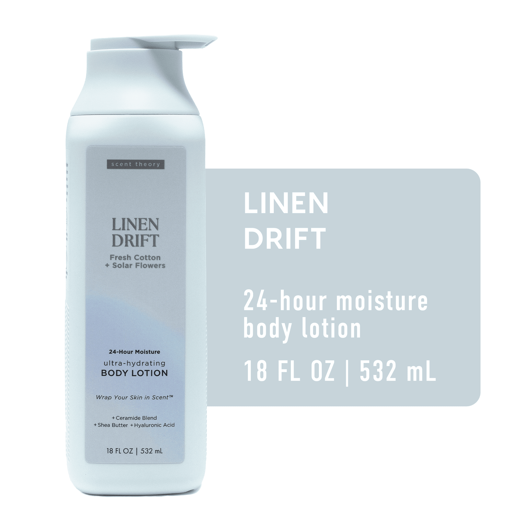 Scent Theory Body Lotion with Shea Butter, All Skin Types, Linen Drift, 18 fl oz