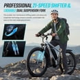 thumbnail image 5 of FENGQS 27.5" Electric Bike for Adults, 2000W Peak Power Motor Ebike, 35MPH 80Miles Electric Mountain Bike with 17.5AH Removable Battery-UL 2849, 21-Speed, White, 5 of 7