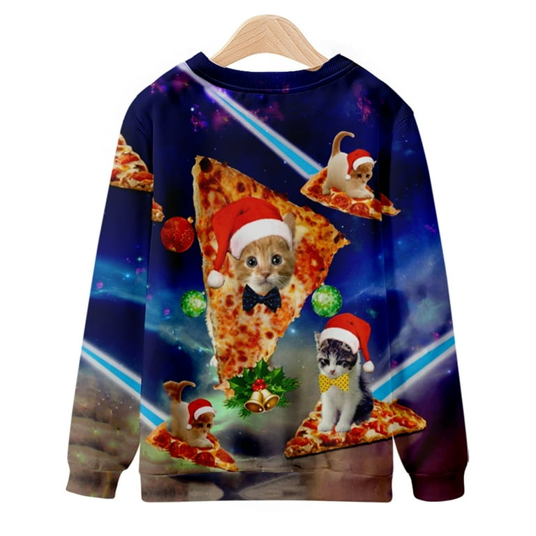 YanHoo Funny Ugly Christmas Sweaters 2023 Unisex Plus Size Long Sleeve Crewneck Sweatshirts 3D Christmas Printed Cute Xmas Graphic Christmas Sweater for Holiday Walmart Prime Sales Walmart