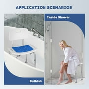 MaxKare Shower Chair for Bathtub with Removable Backrest and Padded Seat, 8 Adjustable Height, Sturdy Bath Bench for Seniors, Handicap, Disabled, Supports up to 300Lbs