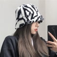 thumbnail image 4 of Winter Faux Fur Bucket Hat Fluffy Warm Hat for Women Men, 4 of 5