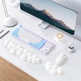 thumbnail image 3 of Attack Shark Cloud Keyboard Mouse Wrist Rest with Coaster Set,Ergonomic Palm Rest Combo for Pain Relief, Non-Slip Base,Ultra-Soft Memory Foam Wrist Cushion Support for Comfortable Typing/Gaming-White, 3 of 5