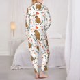 thumbnail image 3 of Pajamas for Women Set - Capybaras Heart Balloons Comfy Long Sleeve Button Up Pajama Sets for Women 2 Piece, Soft Sleepwear Nightwear Pjs Lounge Sets for Women with Pockets, 3 of 6