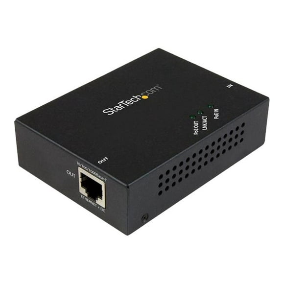 StarTech.com 1 Port Gigabit PoE+ Extender 802.3at & 802.3af - 100m (330ft) - Power over Ethernet Extender - PoE Repeater Network Extender (POEEXT1GAT) - Repeater - 1GbE - 10Base-T, 100Base-TX, 1000Base-T - up to 328 ft - for P/N: ST12MHDLANU