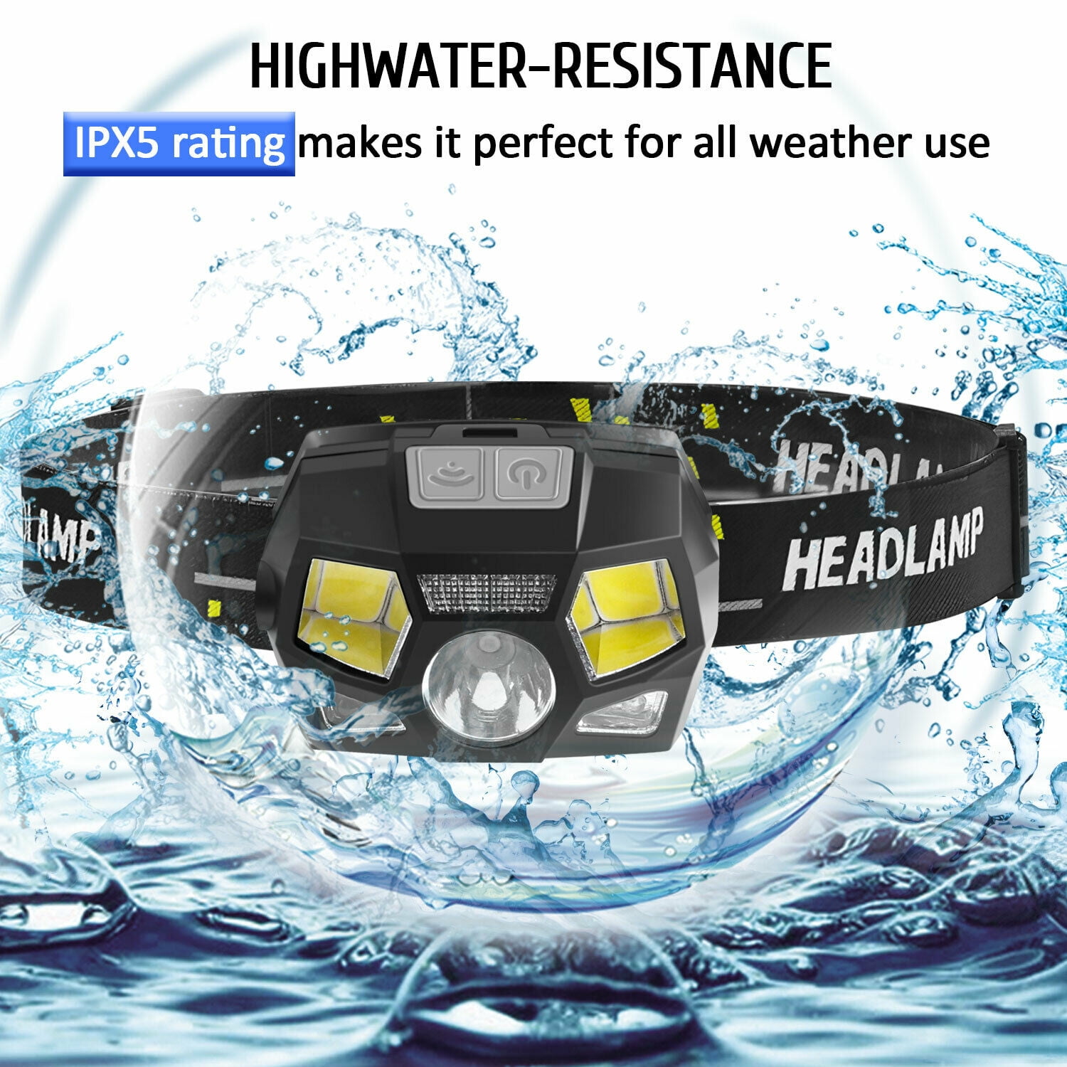 Headlamp Flashlight, USB Rechargeable Headlight, Work Light, Waterproof