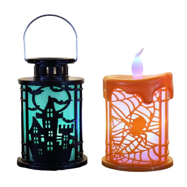 Led Sin Llama Que Funcionan Con Pilas Para El Hogar, Decoraciones De Halloween. 2 Velas seitruly HA042478-04