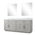 thumbnail image 3 of Abbey 80" W White Oak Double Vanity Carrara Marble Top and 30" Mirrors, 3 of 5