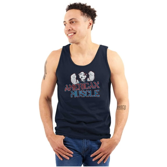 Popeye American Muscle Athletic Mens Big & Tall Graphic Tank Top Brisco Brands 3X