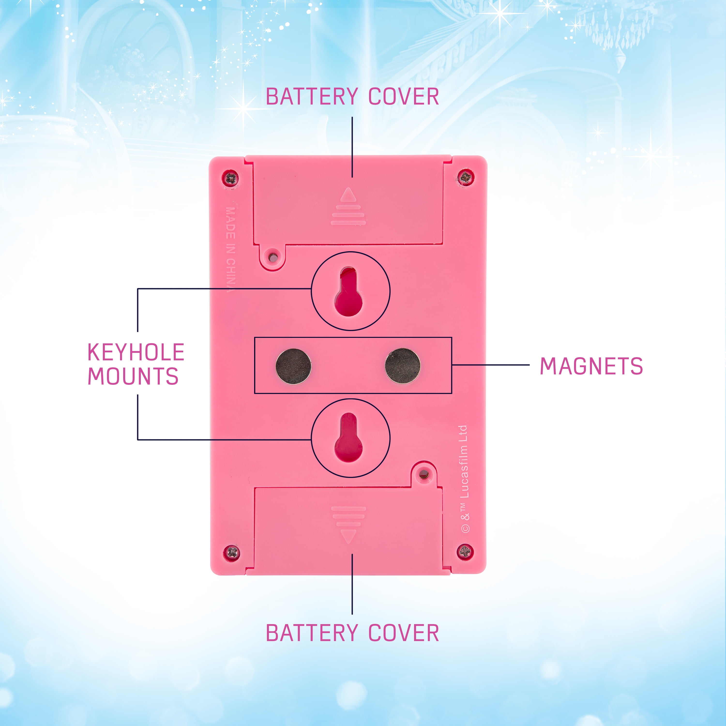 Disney Princes LED Night Light Wall Switch, Battery Powered, 44487