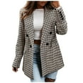 thumbnail image 2 of Puntoco Ladies Houndstooth manga larga Slim cruzado traje cuello top Puntoco Puntoco-6219, 2 of 9