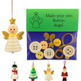 thumbnail image 1 of DIY Christmas Button Ornament Making Set–Fun Holiday Decorations for All Ages, DIY Craft Buttons Kit with Christmas Snowman/Santa/Angel, Gifts for Xmas Tree Hanging Decorations (Angel), 1 of 5