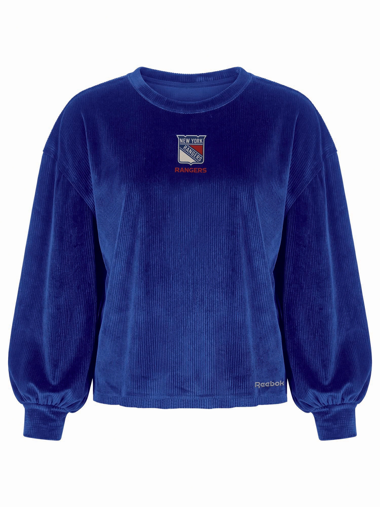 New York Rangers Reebok Womens Crew Neck Pullover with Balloon Sleeves
