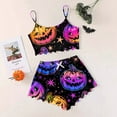 thumbnail image 2 of Hpapadks Halloween Pajamas for Women Set 2 Piece Cute Skeleton Print Cami Top and Shorts Sleepwear Sexy Pjs Sets for Women Purple, 2 of 4