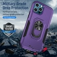 thumbnail image 3 of Allytech for iPhone 16 Plus Case, 360° Rotatable Ring Kickstand Military Grade Dropproof Anti-Shock PC and TPU Hybrid Protective Case for Apple iPhone 16 Plus, Purple, 3 of 8