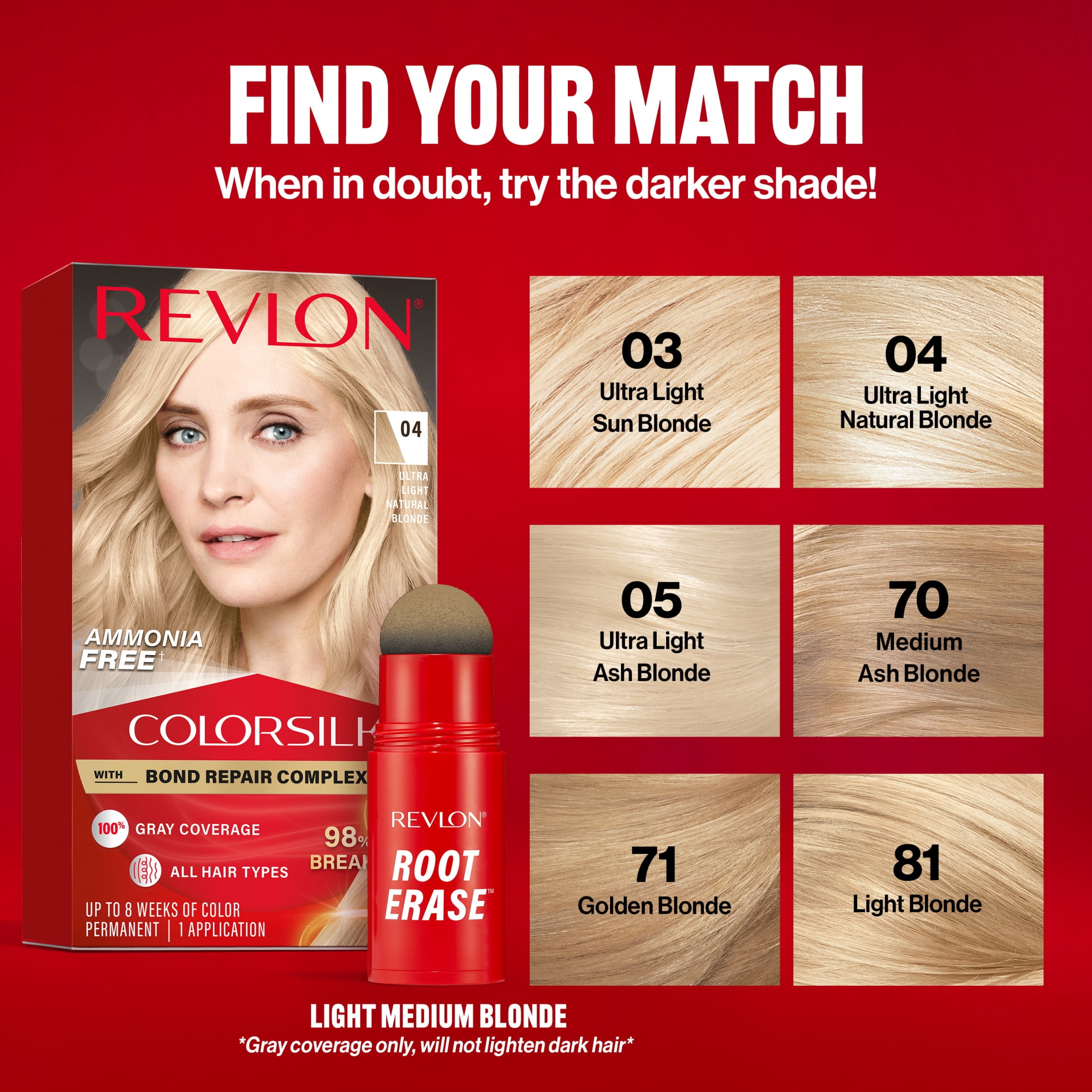 Revlon Root Erase Hair Concealer, Dab & Swipe Instant Root Cover Up, Temporary, 07 Light Medium Blonde, 0.10 oz