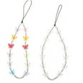 thumbnail image 5 of unbranded  2 Pcs Phone Charms Strap Color Butterfly Mobile Chain Bag Decorations, 5 of 8