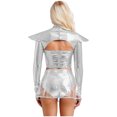 thumbnail image 2 of renvena Costume d'Astronaute Robot Cosplay Espace Halloween pour Femmes Argent TG, 2 of 6