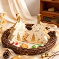 thumbnail image 4 of Christmas Tree Shaped Gift Box,Foldable Handheld Candy Packaging Box with Faux Leather Handle,Beige Cardboard Treat Box for Xmas Party Favors and Presents, 4 of 6
