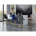 thumbnail image 5 of Meridian Furniture Tabouret Réglable en Velours Rose Claude, 5 of 5