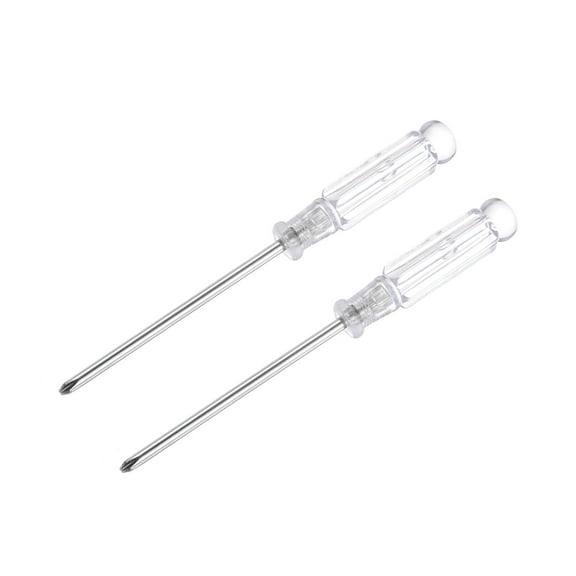 Uxcell Mini Phillips Screwdriver, 3.0mm Cross Head with Clear Handle for Small Appliances, 2 Pack
