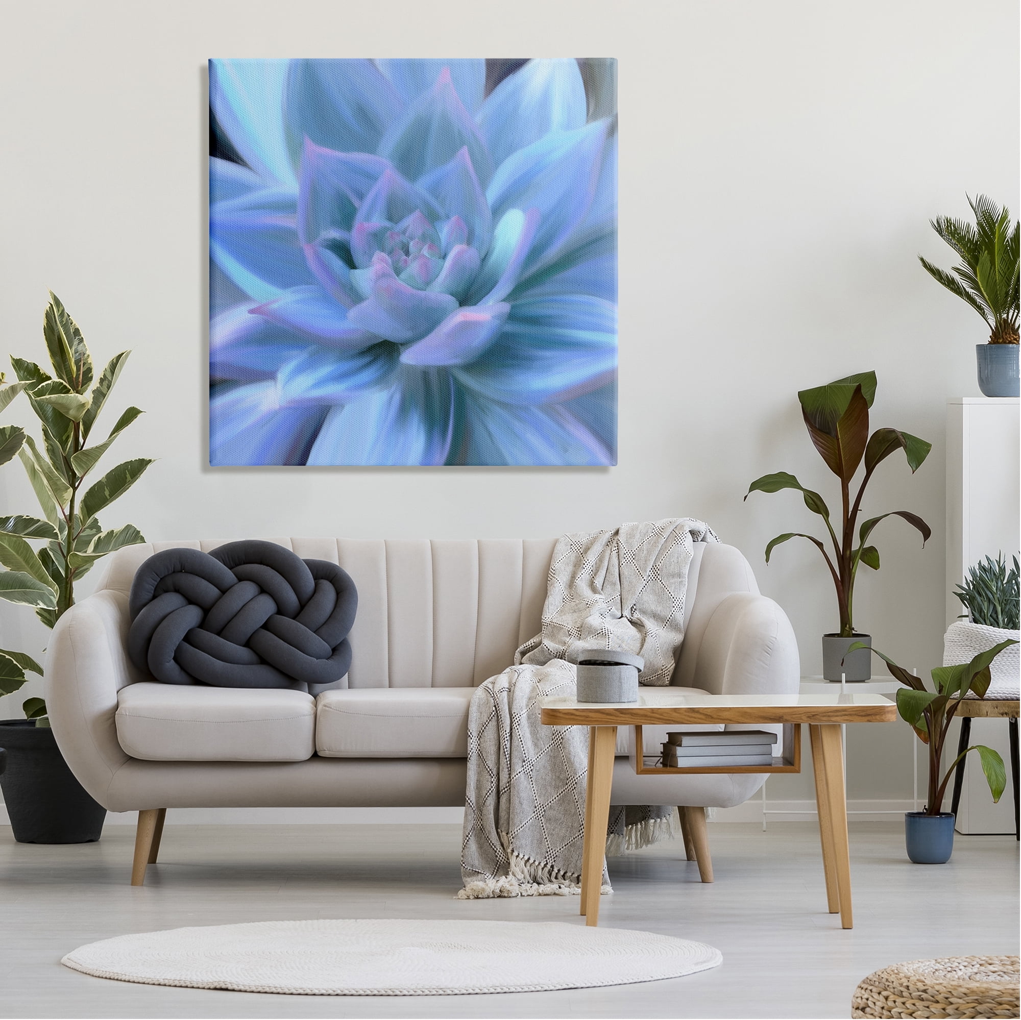 Stupell Industries Blue Plant Petals Botanical & Floral Painting Gallery Wrapped Canvas Print Wall Art, 36 x 36