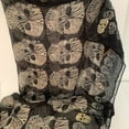 thumbnail image 5 of HUGE! Soft Black Gold Bling Skull Print Scarf 44" W x 68"L, 5 of 6