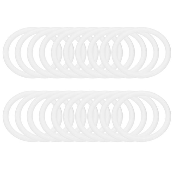 Uxcell 2.5 Inch Dream Catcher Rings, 20 Pcs Plastic Macrame Wreath Floral Round Ring Hoop, White