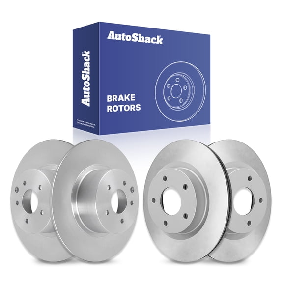 AutoShack Front Vented & Rear Solid Coated Brake Rotors 4-PC Set Replacement for 2007-2012 Nissan Sentra ArmorStop