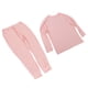 thumbnail image 2 of Traje informal de color puro para mujer, manga larga, holgado, transpirable, suave, para uso diario, rosa, XL, 2 of 15