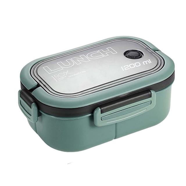 Fiambrera Bento Box Macarena 1200ml 2 capas 3 compartimentos Verde Contenedor de almuerzo