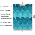 thumbnail image 2 of FMSHPON Stylish Blue Mermaid Scales Pattern Clipboard Hardboard Wood Nursing Clip Board and Pull for Standard A4 Letter 13x9 inches, 2 of 5