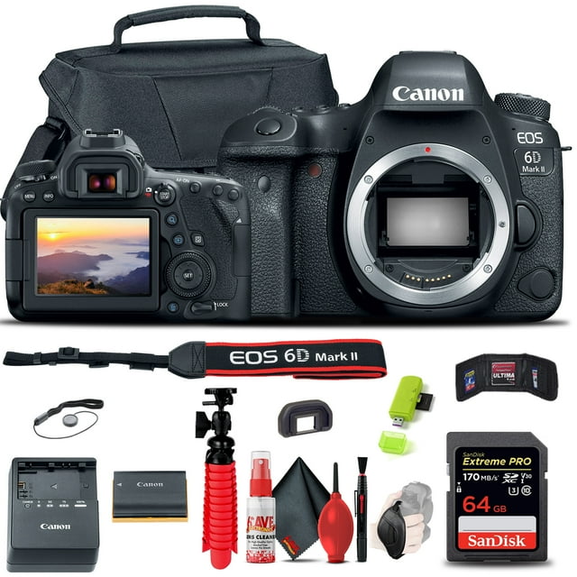 Canon EOS 6D Mark II Appareil Photo Reflex Numérique (1897C002) + Carte Mémoire 64 Go + Plus (Modèle International)