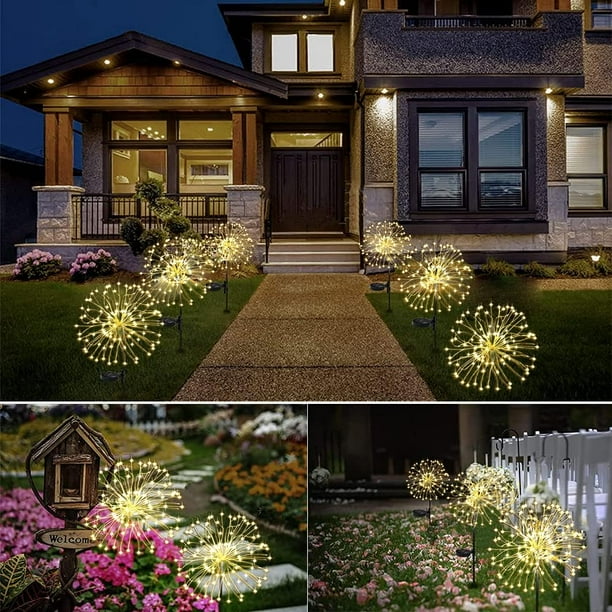 Luces solares creativas para Halloween, decoraciones para exteriores, cables de cobre flexibles, luces de cadena de bengalas que ahorran energía, rendimiento impermeable para caminos de jardín y patio