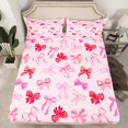 thumbnail image 2 of Manfei Cartoon Cute Bowtie Full Size Sheets,Kawaii Bow Tie Bed Sheets,Pink Bowknot Sheet Sets For Girls Kids,Luxury Bedroom Decor,4pcs, 2 of 7