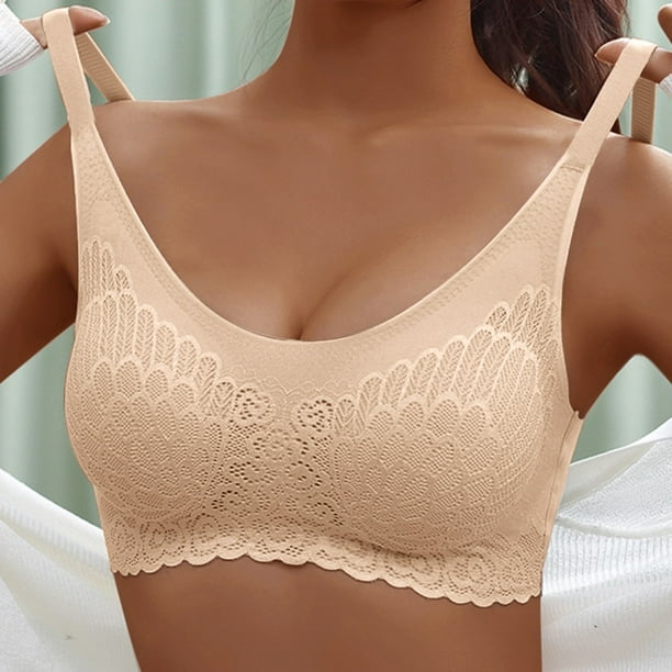 nsendm Female Underwear Adult Sports Bra Small Woman Lace Thin Underwear  Female Transparent Bras for Women Lace Sexy Strapless Sports Bras  for(Khaki, XXL) 