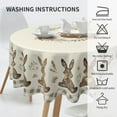 thumbnail image 3 of Happy Easter Round Tablecloth 60Inch Spring Bunny Rabbits Eggs Carrot Table Cloth Cover with Buffalo Plaids Stain Resistance Washable for Kitchen Dining Indoor Outdoor Holiday Party Decor, 3 of 6