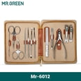 thumbnail image 1 of MR.GREEN Manicure Set 12 In 1 Full Function Kit Professional Stainless Steel Pedicure Sets With Leather Portable Case Idea Gift, 1 of 6