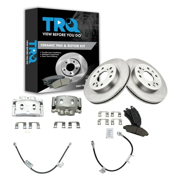 TRQ Front Brake Pad & Rotor Kit Fits Select 2005-2007 Chevrolet Silverado 1500 GMC Sierra