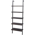 thumbnail image 6 of Tcbosik Ladder Bookshelf 5-Tiers Bookcase Wall-Mounted Storage Display Rack with Metal Frame, Walnut & Black, 6 of 7