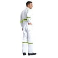 thumbnail image 3 of Sxiwei Men's One Piece Cotton Work Jumpsuit Reflective Straps Full Body Coveralls Mechanics Workwear White L, 3 of 7