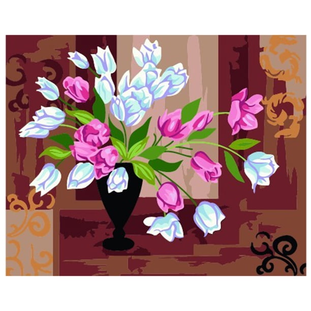 16 x 20 pulgadas DIY pintura al óleo sobre lienzo pintura por número Kit hermosa flor