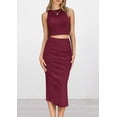 thumbnail image 2 of Conjunto de Verano para Mujer de 2 Piezas PRETTYGARDEN Rojo Vino XL, 2 of 8