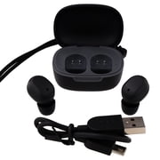 onn Wireless Mini-Earbuds with Wrist-Strap, Black