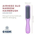thumbnail image 3 of Kent AHGLO02 Airhedz Glo Half Round Narrow Detangling Hair Brush - 9 Row Ionic Anti Static Non Scratch Long Nylon Bristle Great for Detangling and Smoothing Medium to Long Length Hair, 3 of 18